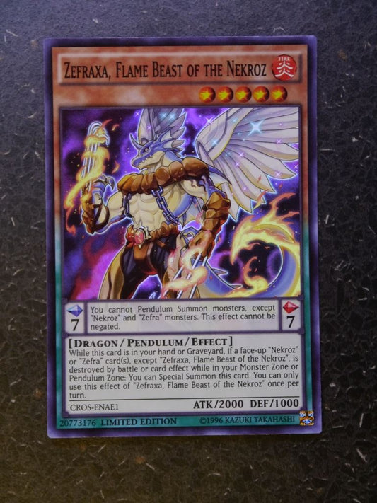 Yugioh Cards: ZEFRAXA, FLAME BEAST FO THE NEKROZ CROS SECRET RARE # I14