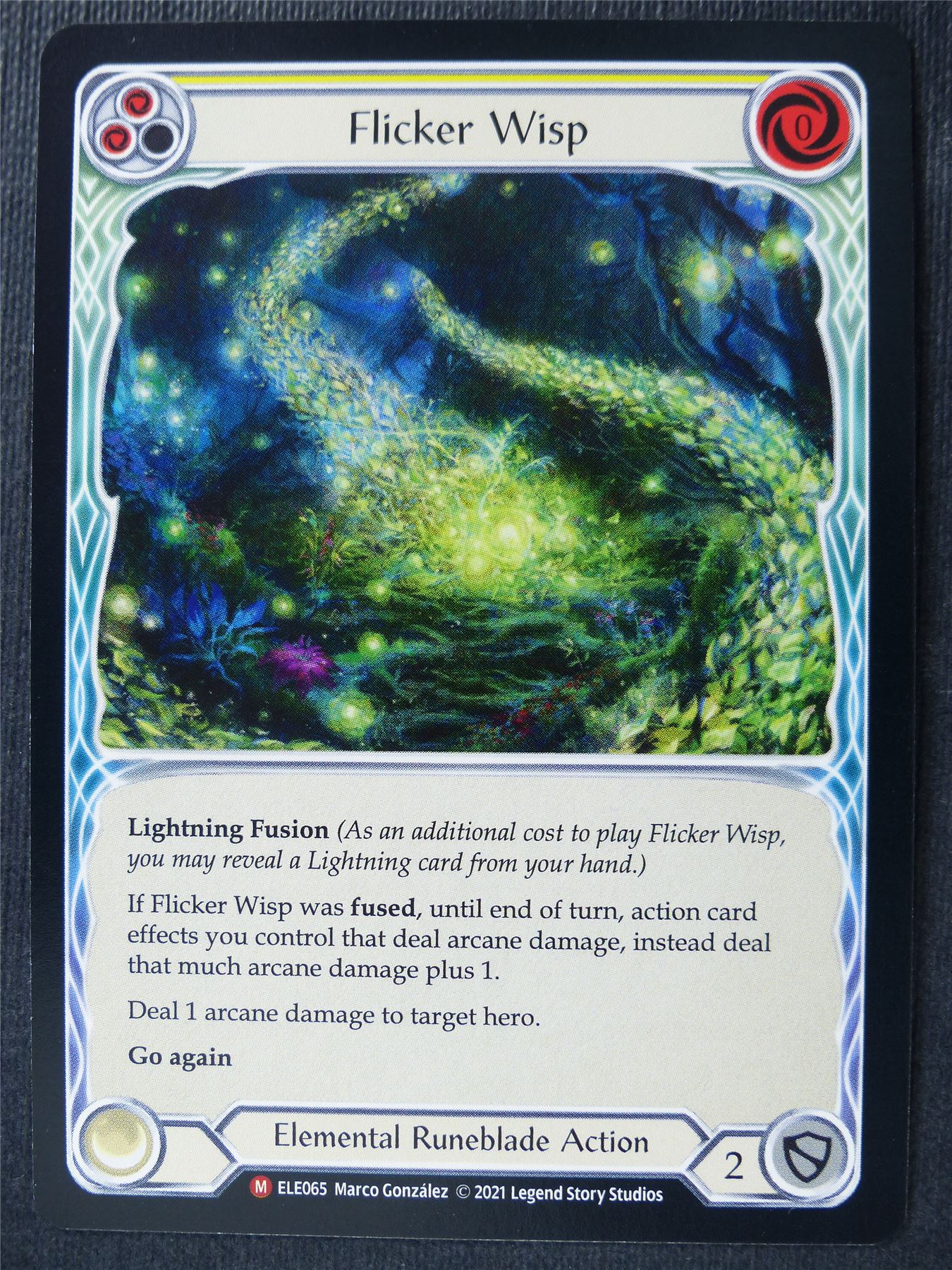 Flicker Wisp - Yellow ELE065 M - Flesh & Blood Card #4LC