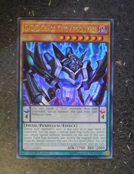 YuGiOh Cards: D/D/D CHAOS KING APOCALYPSE SDPD ULTRA RARE # G99