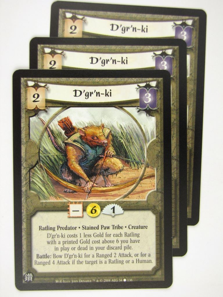 Vintage L5R Cards: D'GR'N-KI x3 # 16J22