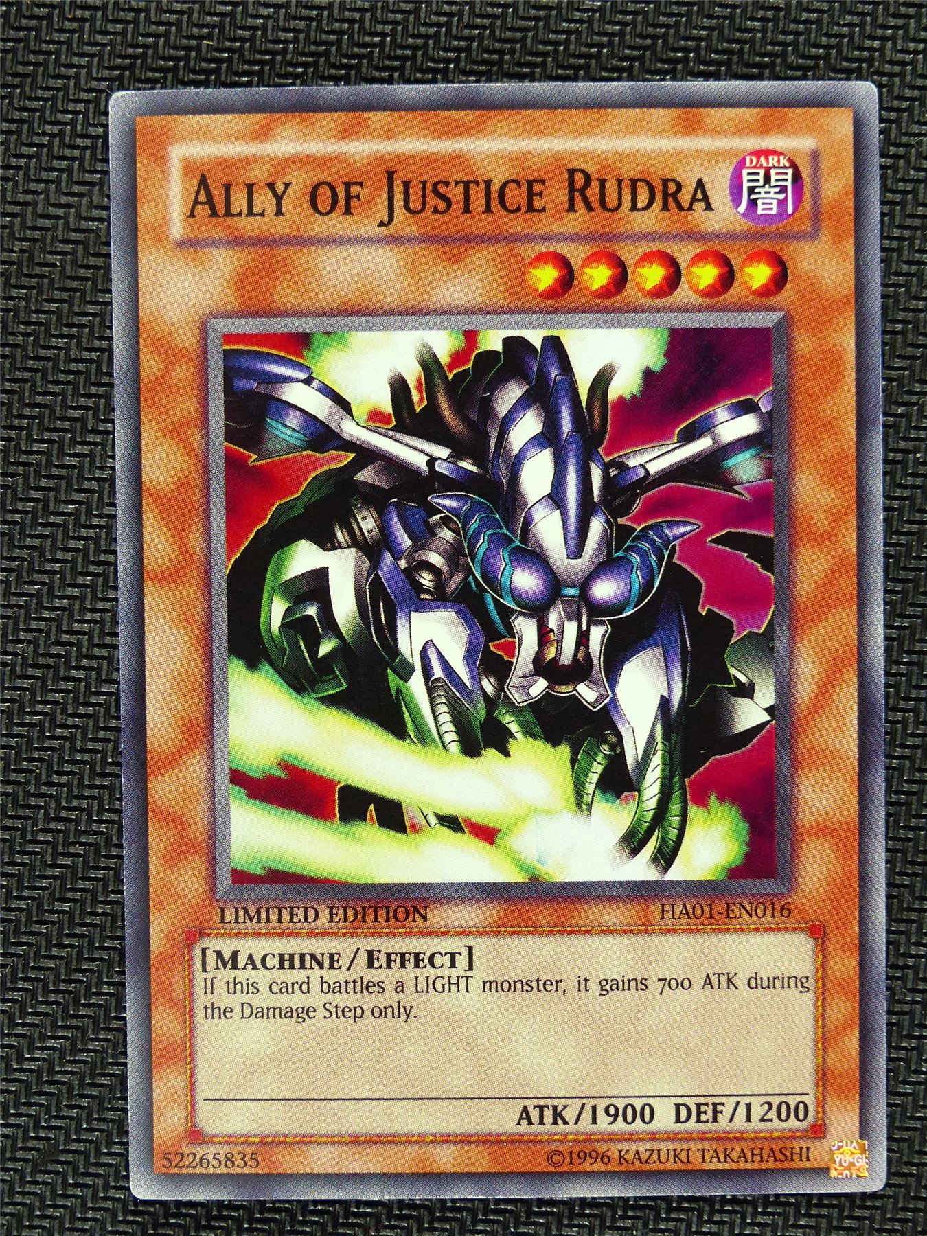 Ally Of Justice Rudra - HA01 - Super Rare - Yugioh Card # 1B33