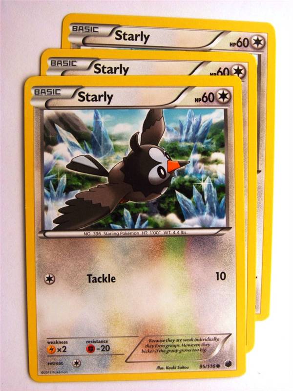 Pokemon CCG: STARLY 95/116 x3 :Plasma Freeze