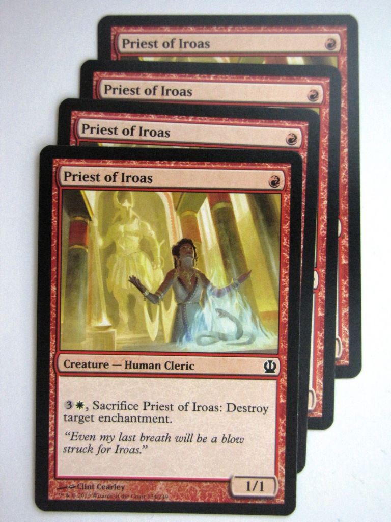 MTG Magic Cards: PRIEST OF IROAS x4 Theros playset # 24A19