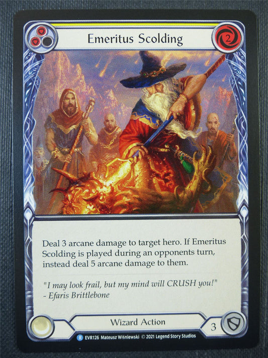 Emeritus Scolding Yellow - 1st ed Everfest - Flesh & Blood Card #6HS