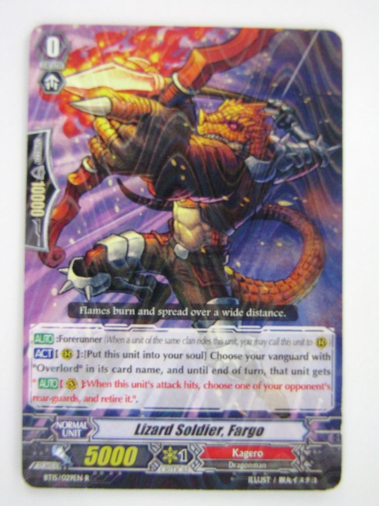 Vanguard Cards: LIZARD SOLDIER, FARGO BT15 R # 1F3