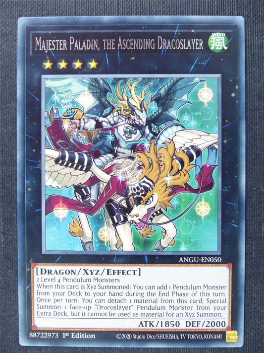 Majester Paladin the Ascending Dracoslayer ANGU Rare - 1st ed Yugioh Cards #36A