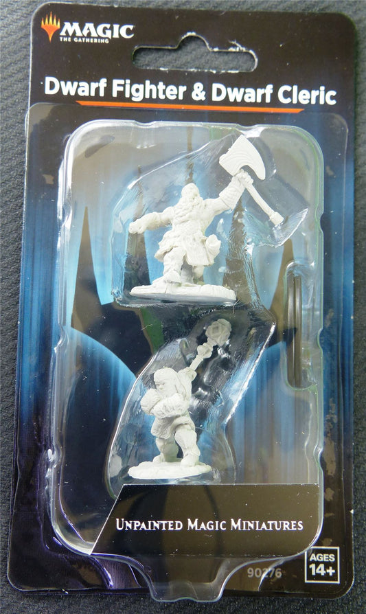 Dwarf Fighter And Dwarf Cleric Miniatures - Magic The Gathering #9N