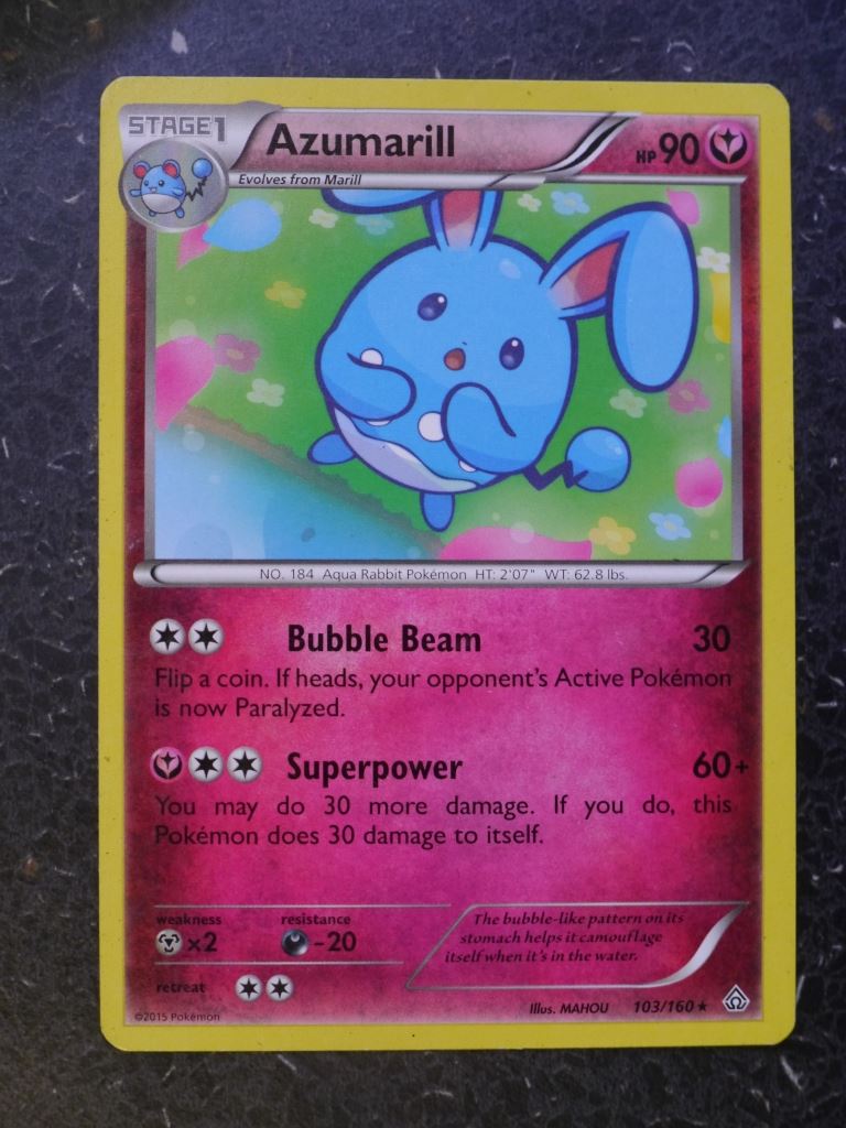 Pokemon Cards: AZUMARILL 103/160 RARE # 7B73