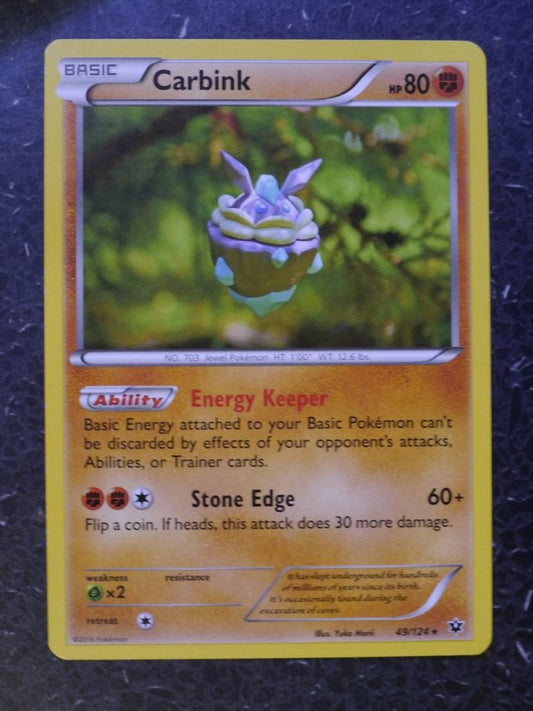 Pokemon Cards: CARBINK 49/124 RARE # 6B50