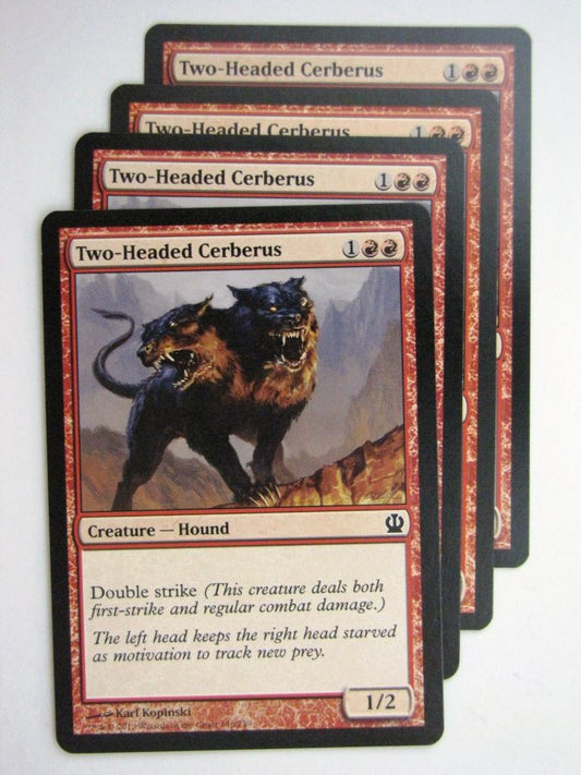 MTG Magic Cards: TWO-HEADED CERBERUS x4 Theros playset # 24A16