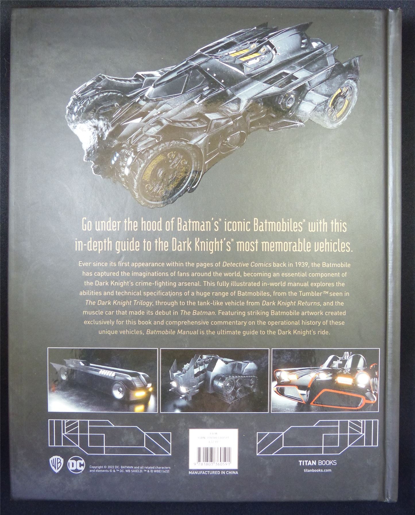 BATMOBILE Manual: Inside the Dark Knight's Most Iconic Rides - DC Titan Book Hardback #14H