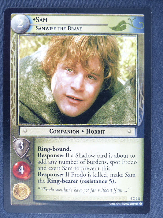 Sam 4 C 316 - played - LotR Cards #QI