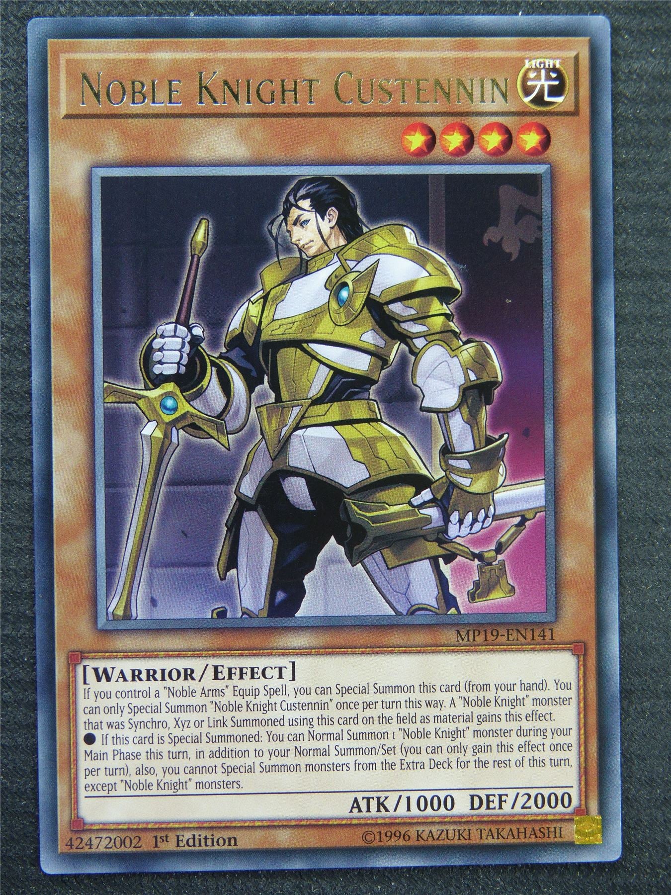 Noble Knight Custennin MP19 Rare - 1st ed - Yugioh Card #8RM