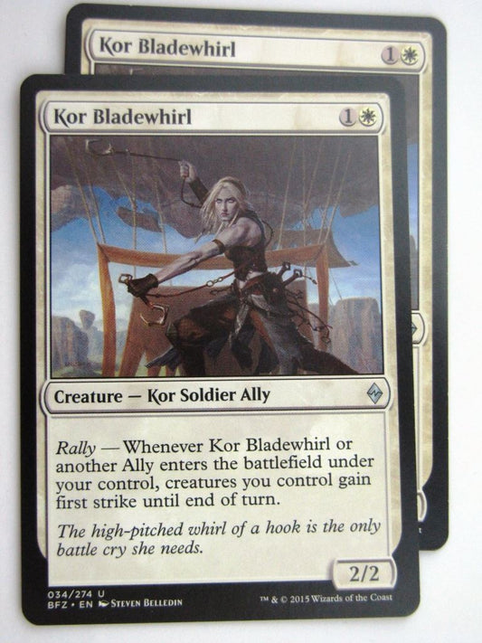 MTG Cards: BATTLE FOR ZENDIKAR: KOR BLADEWHIRL x2 # 37B58