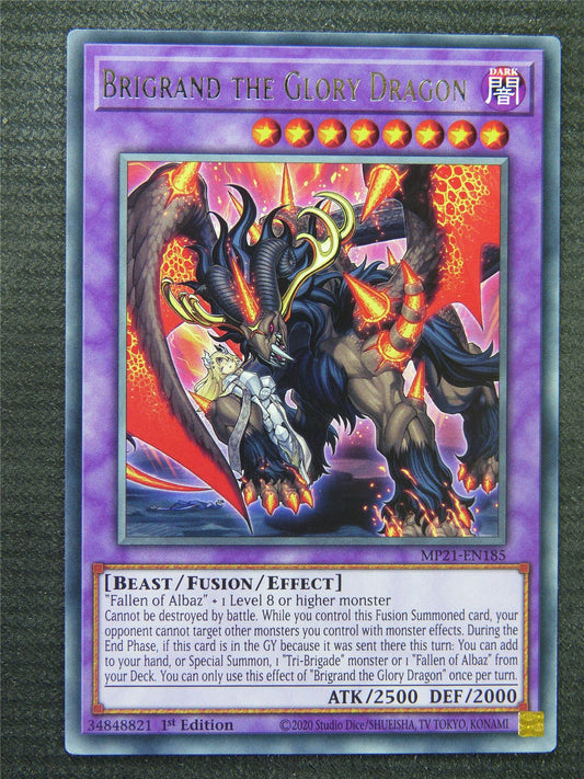 Brigrand The Glory Dragon MP21 Rare - 1st ed - Yugioh Card #8SN