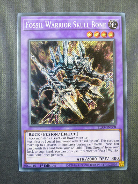 Fossil Warrior Skull Bone BLAR Secret Rare - 1st ed Yugioh Card #2X2