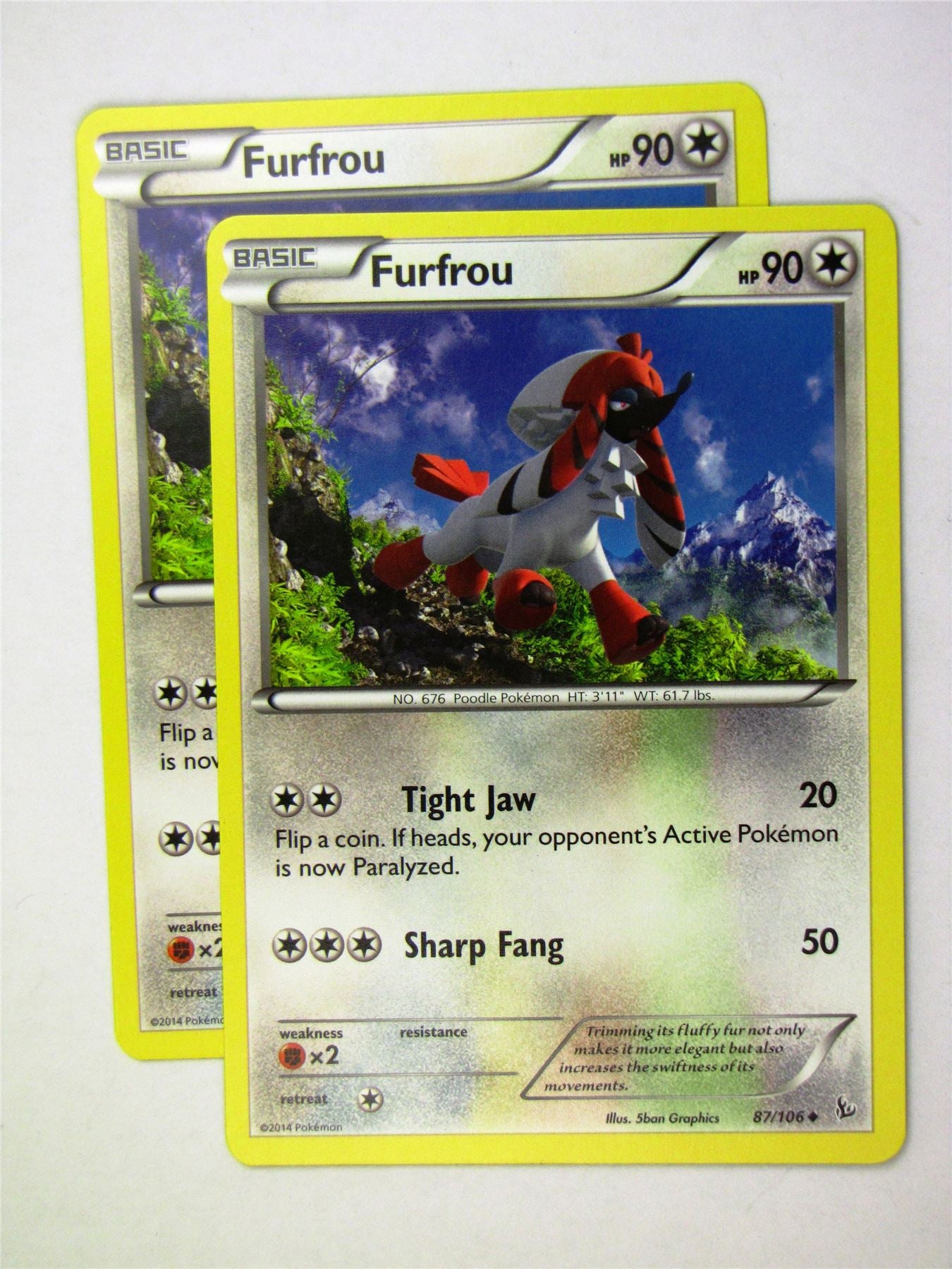 Pokemon CCG XY Flashfire - Furfrou 87/106 x2