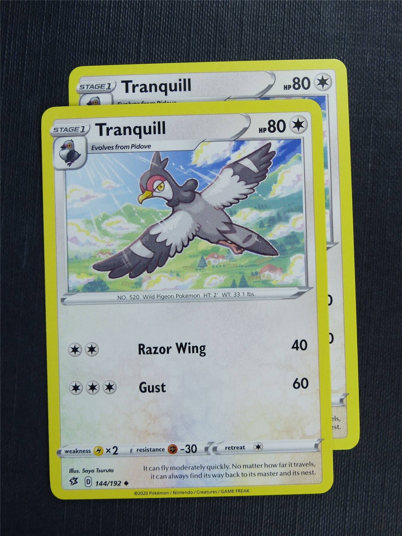 Tranquill 144/192 x2 - RCL - Pokemon Card  #3L2