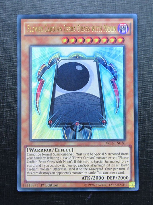 Yugioh Cards: FLOWER CARDIAN ZEBRA GRASS WITH MOON DRL3 ULTRA RARE # 16E57