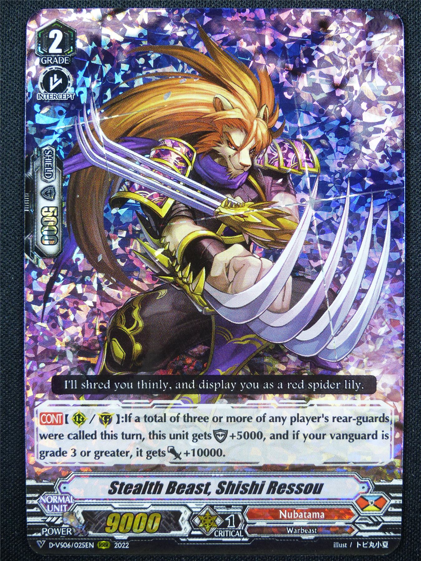 Stealth Beast Shishi Ressou D-VS06 RRR - Vanguard Card #YR