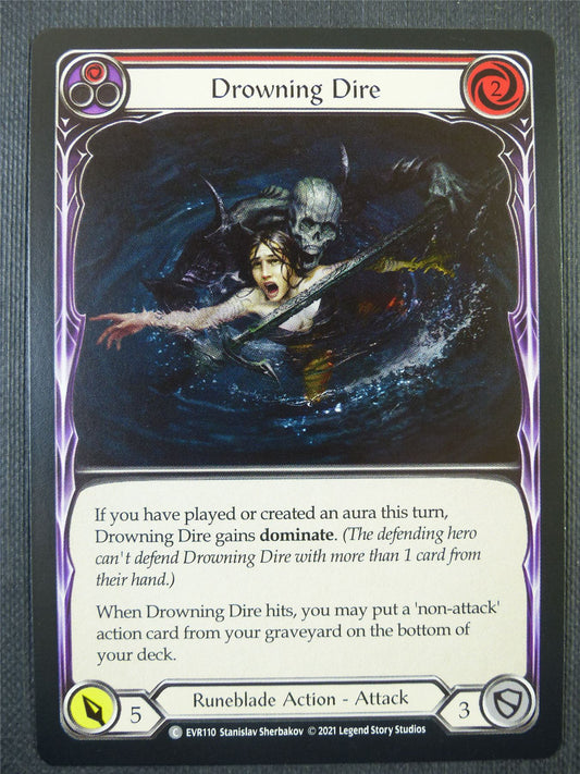Drowning Dire Red - 1st ed Everfest - Flesh & Blood Card #6DB