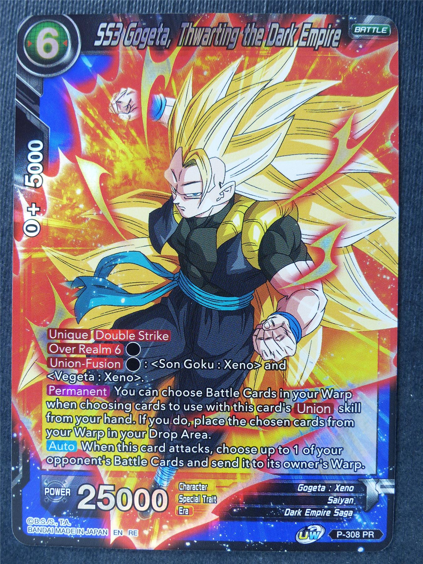 SS3 Gogeta Thwarting the Dark Empire - Mythic Booster - Dragon Ball Super Card #44H