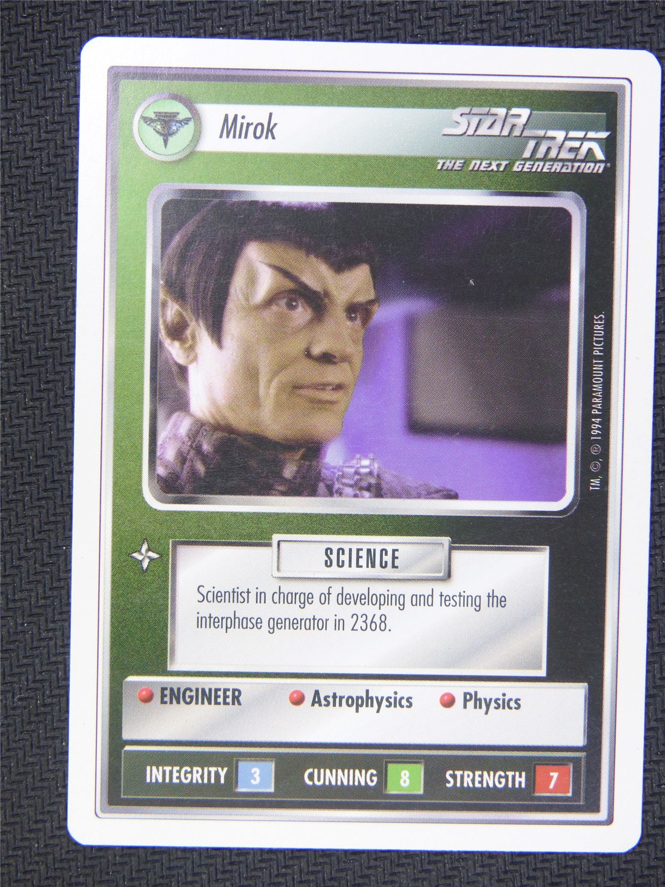 Mirok White Border - Star Trek Next Gen Card #4PI