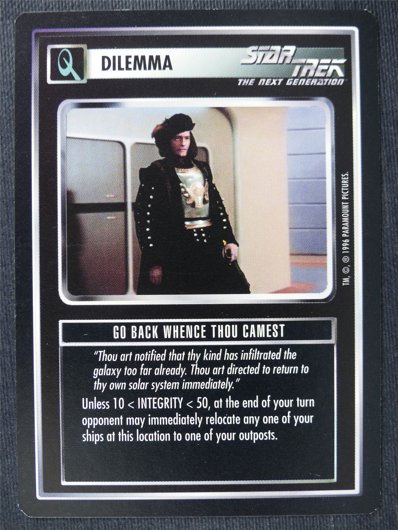 Go Back Whence Thou Camest - NG - Star Trek Cards #ZJ