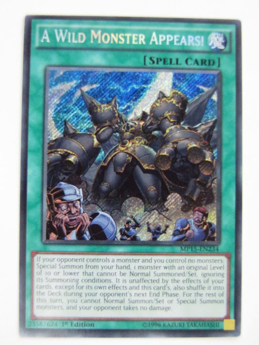 Yugioh Cards: A WILD MONSTER APPEARS! MP15 SECRET RARE # 3E26