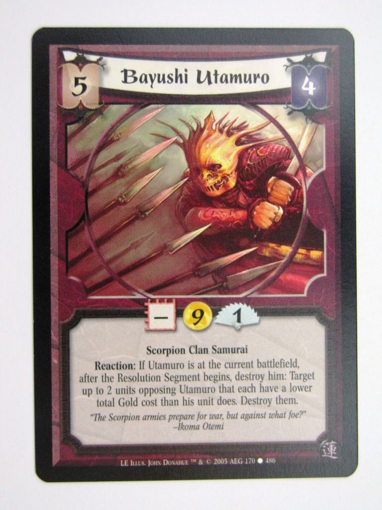 Vintage L5R Cards: BAYUSHI UTAMURO # 27H9