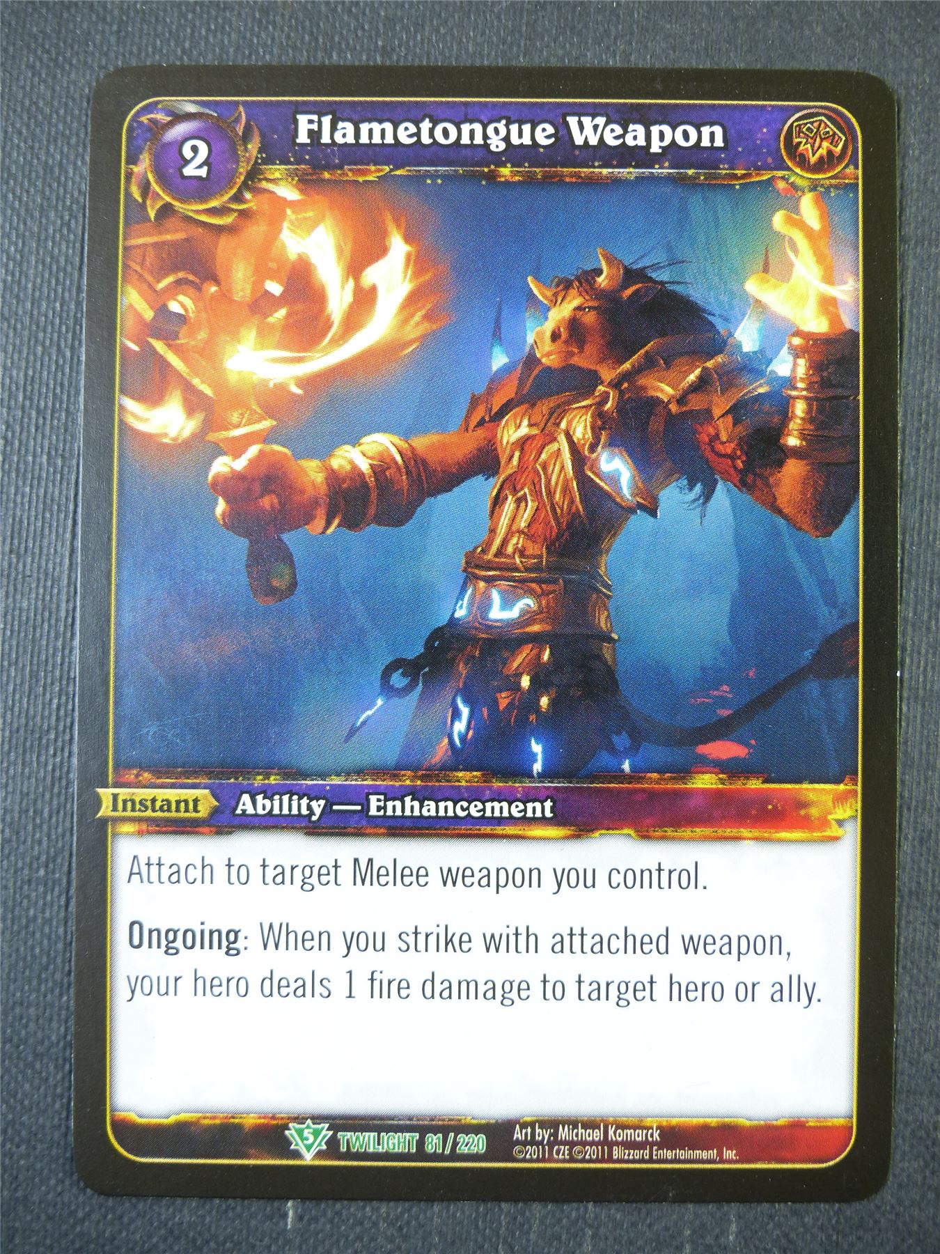 Flametongue Weapon 81/220 - WoW Card #14R