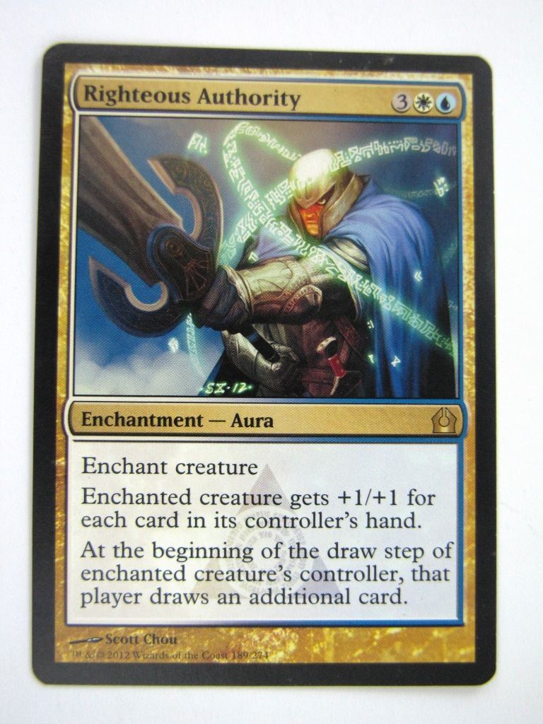 MTG Magic Played Cards: RIGHTEOUS AUTHORITY # 6J30