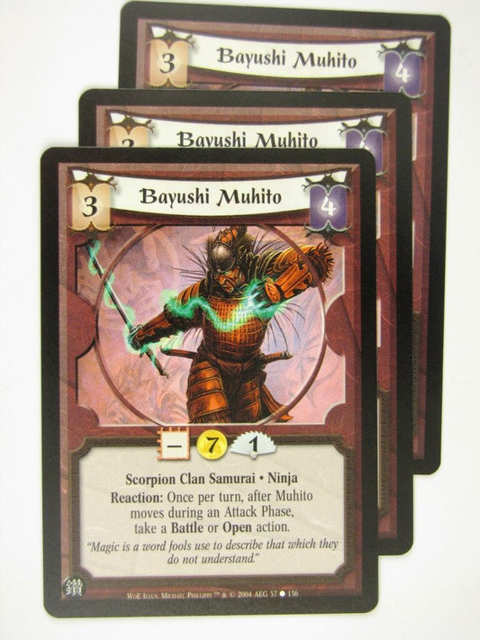 Vintage L5R Cards: BAYUSHI MUHITO x3 # 16J41