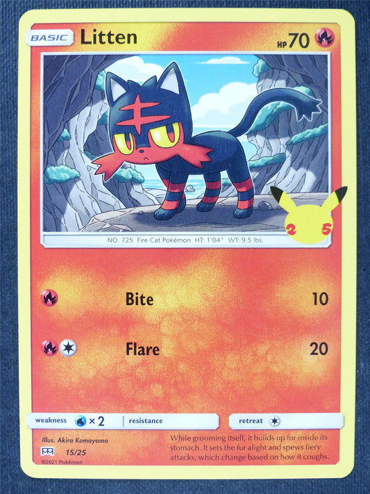 Litten 15/25 McDonalds Card - Pokemon Cards #O