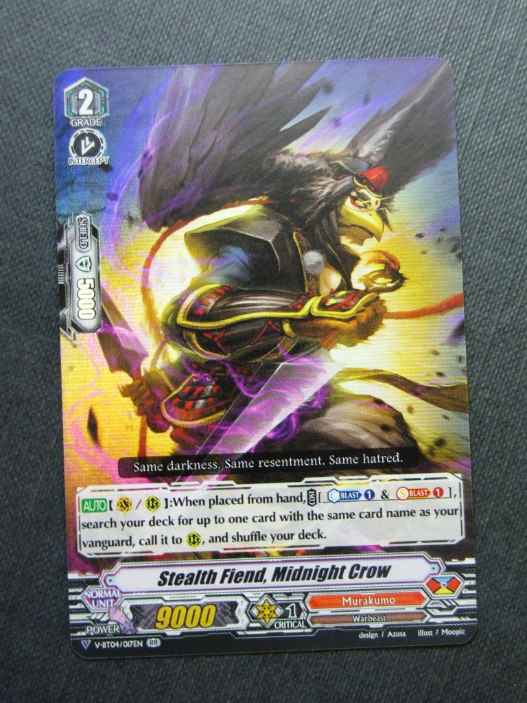 Stealth Fiend Midnight Crow V-BT04 RR - Vanguard Cards #G7