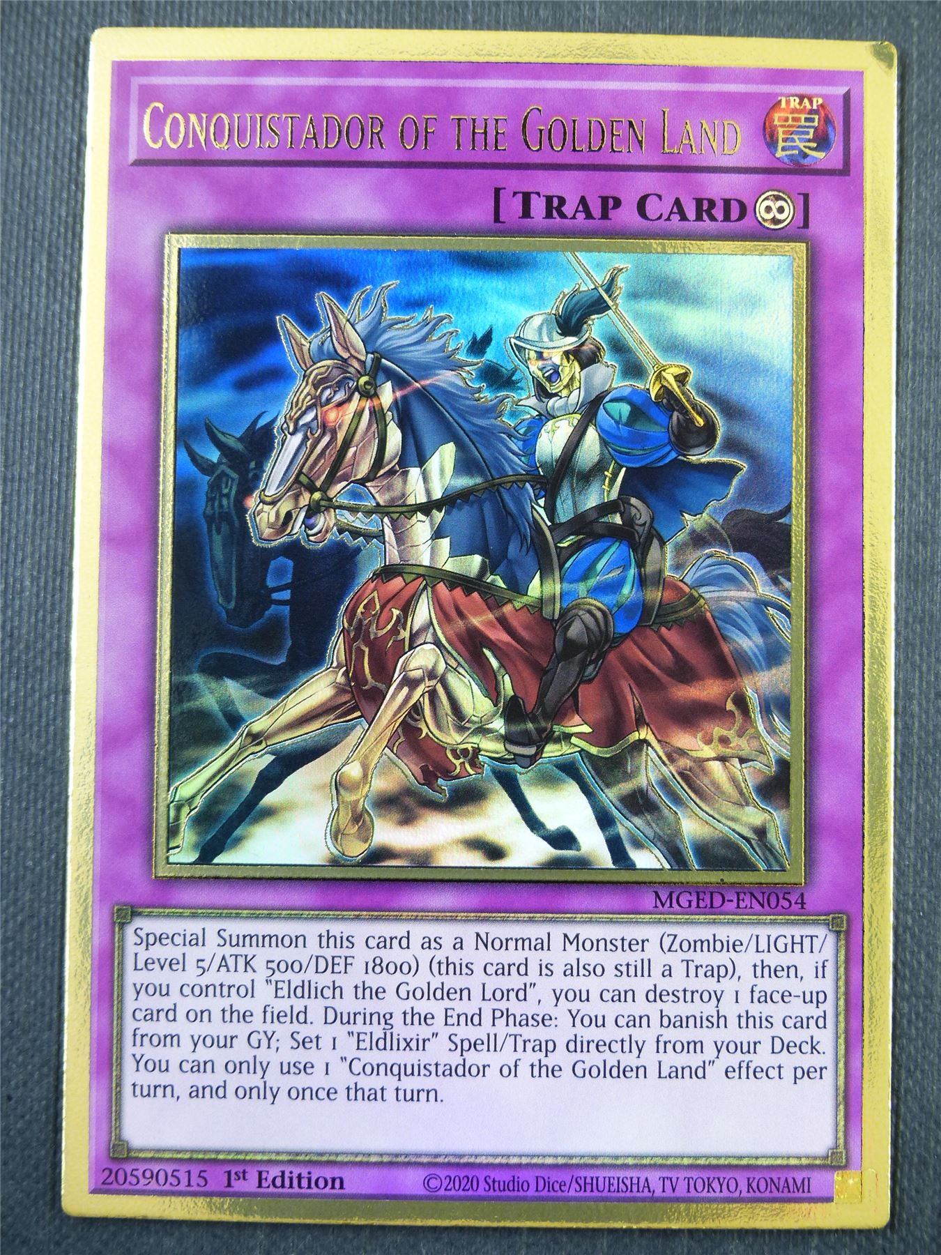 Conquistador of the Golden Land MGED Gold Rare - 1st ed Yugioh Card #397