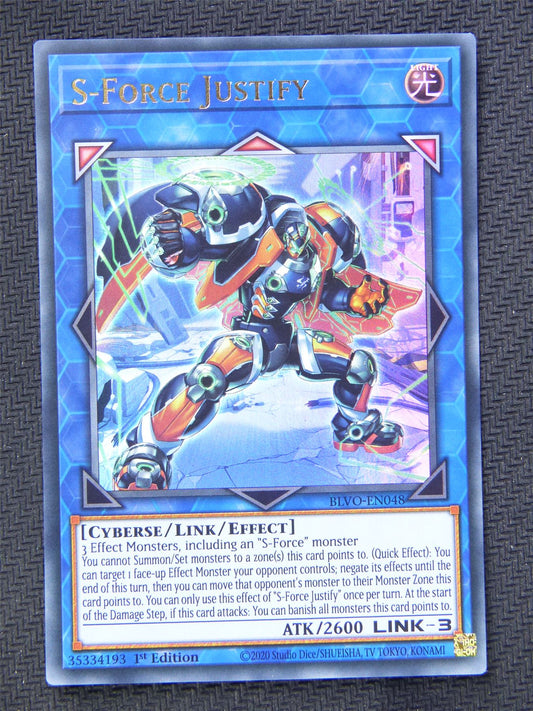 S Force Justify BLVO - Ultra Rare - Yugioh Card #5KR