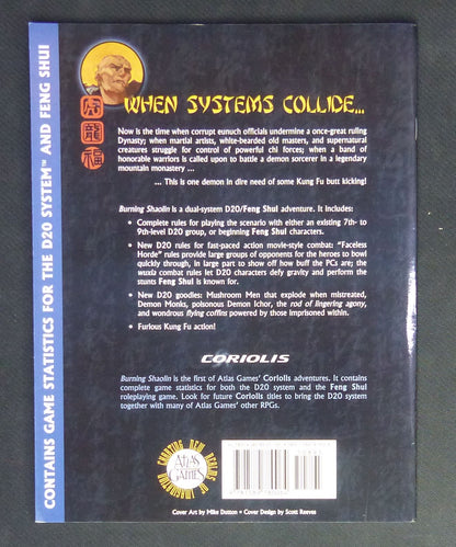 Coriolis Burning Shaolin D&D Adventure 2000 #1UF
