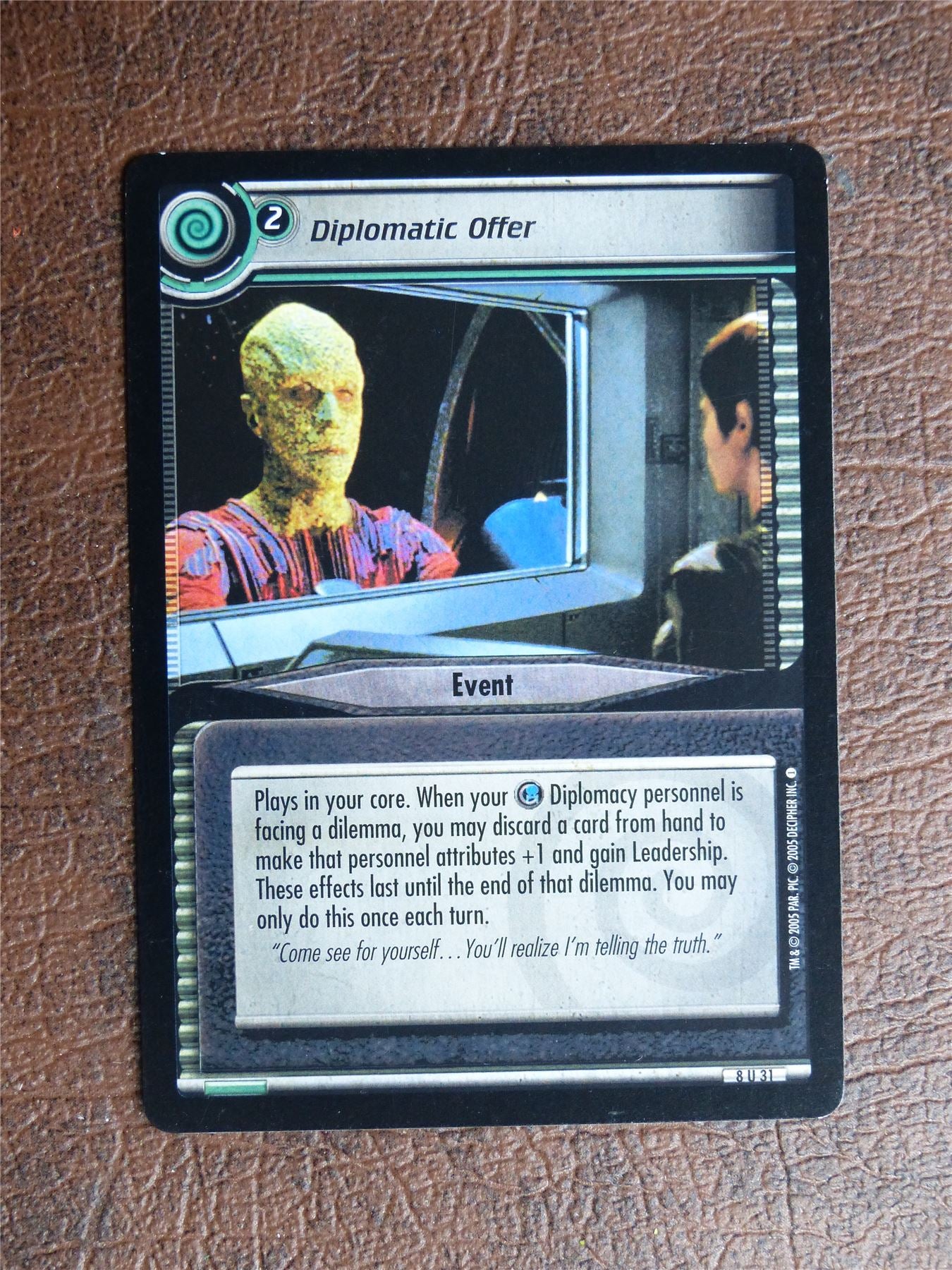 Diplomatic Offer - Star Trek CCG TCG Card #XV