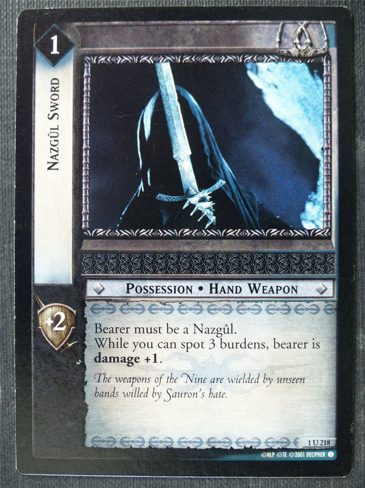 Nazgul Sword 1 U 218 - LotR Card #48C