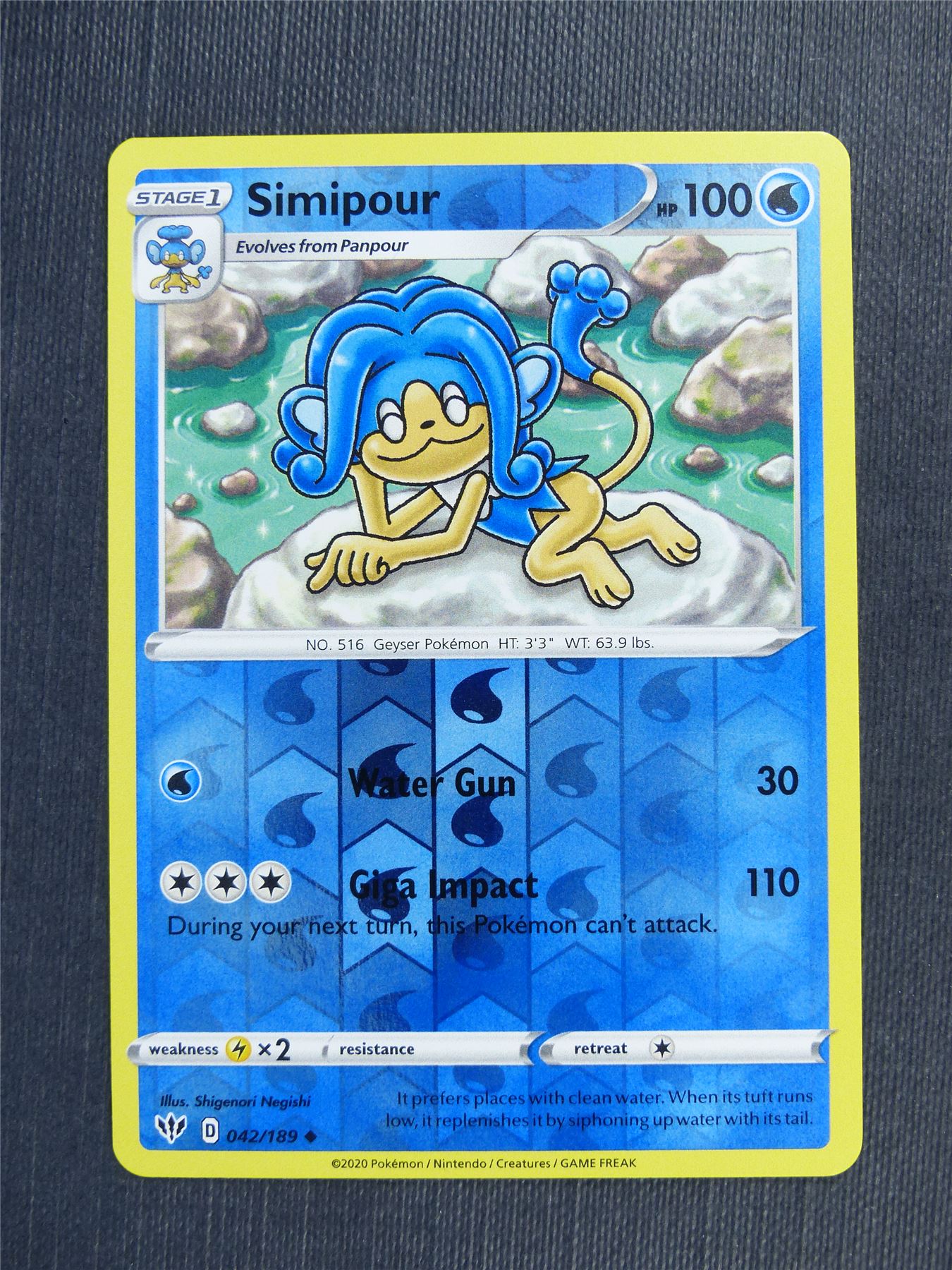 Simipour 042/189 Reverse Holo - DAA - Pokemon Card  #3CR