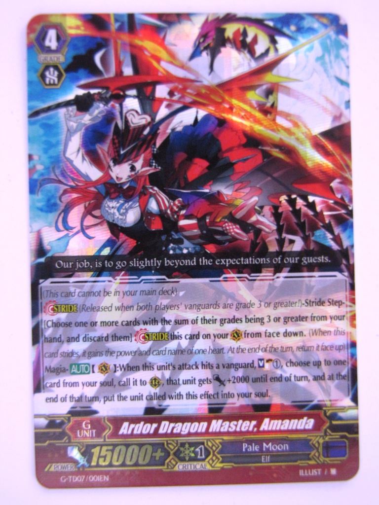 Vanguard Cards: ARDOR DRAGON MASTER, AMANDA G-TD07 # 13H56