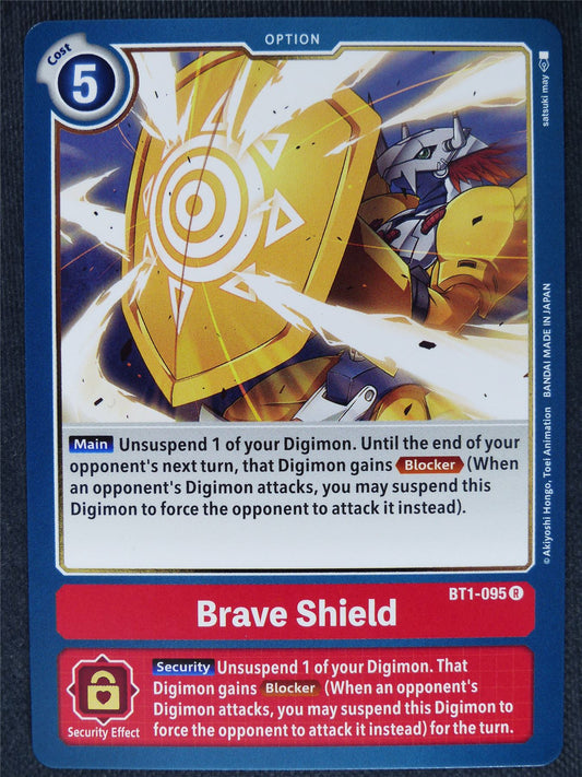 Brave Shield BT1-095 R - Digimon Cards #OP