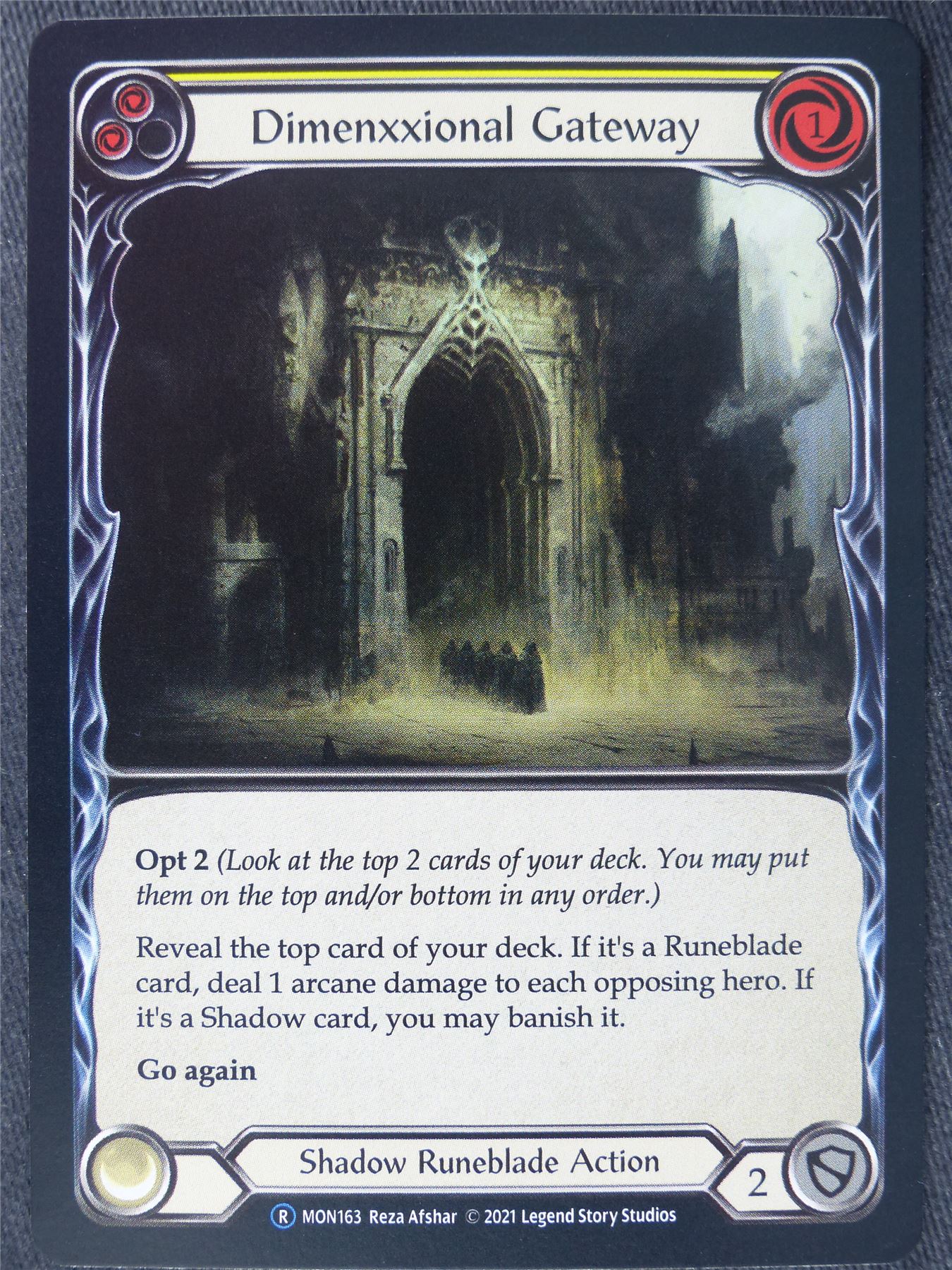 Dimenxxional Gateway Yellow Foil - Monarch Unlimited - Flesh and Blood Cards #ID