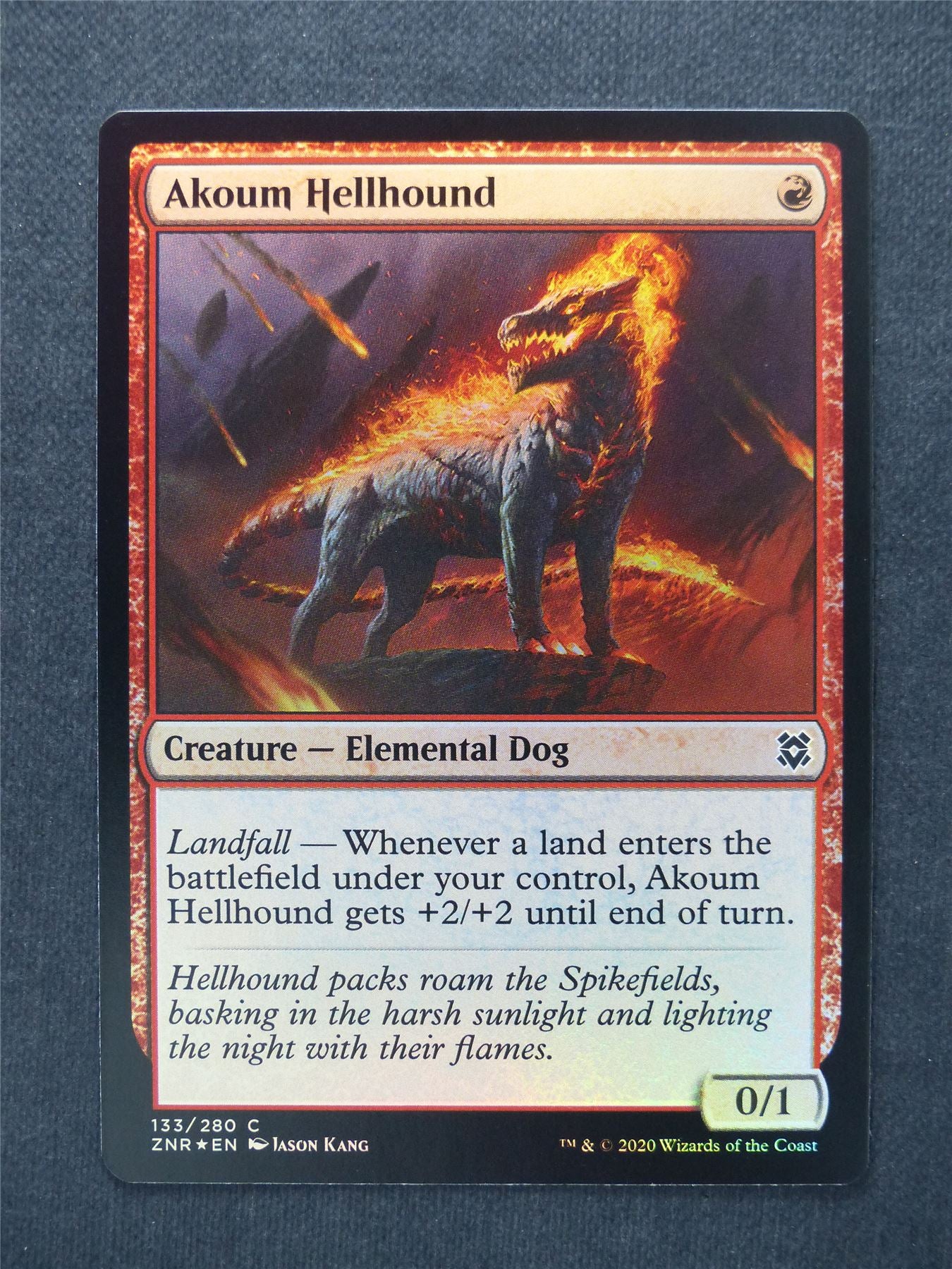 Akoum Hellhound Foil - Mtg Magic Cards #4Y