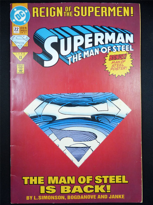 SUPERMAN: Man of Steel #22 - DC Comic #32J