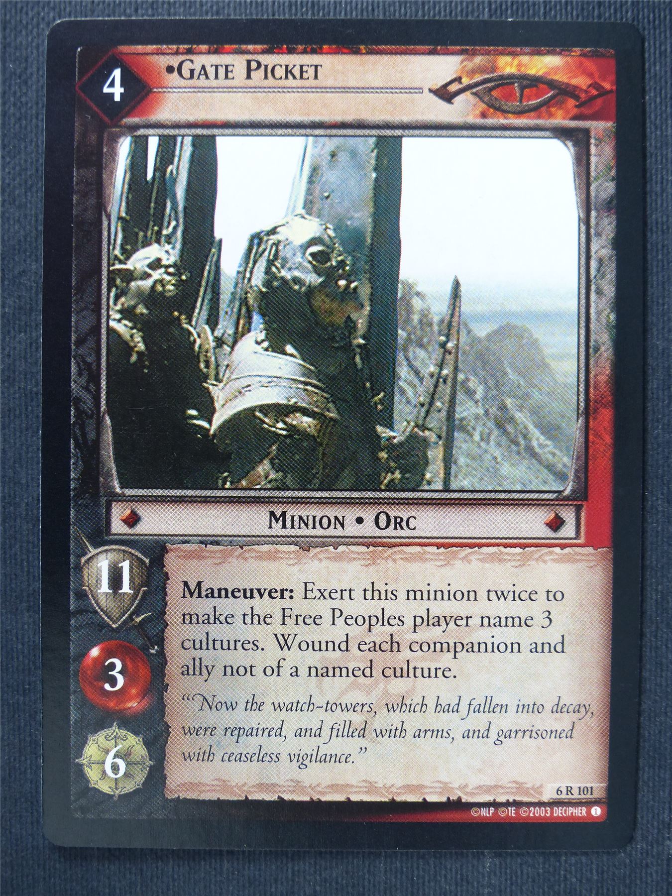 Gate Picket 6 R 101 - LotR Cards #3PC