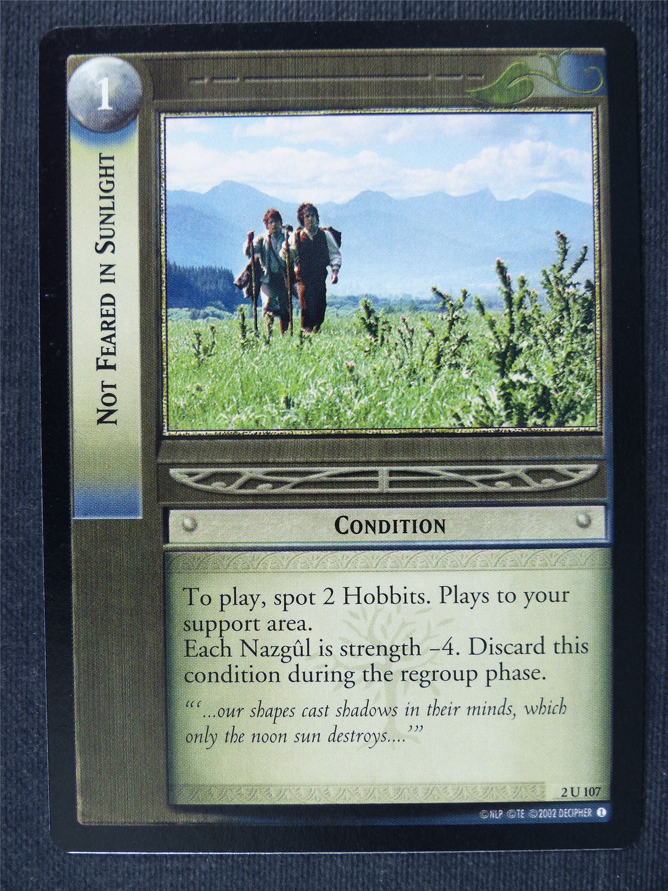 Not Feared In Sunlight 2 U 107 - LotrR Cards #3H7