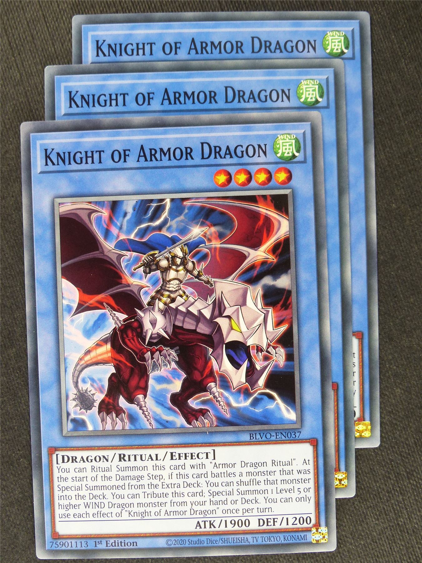 Knight of Armor Dragon x3 - Yugioh Cards #YI