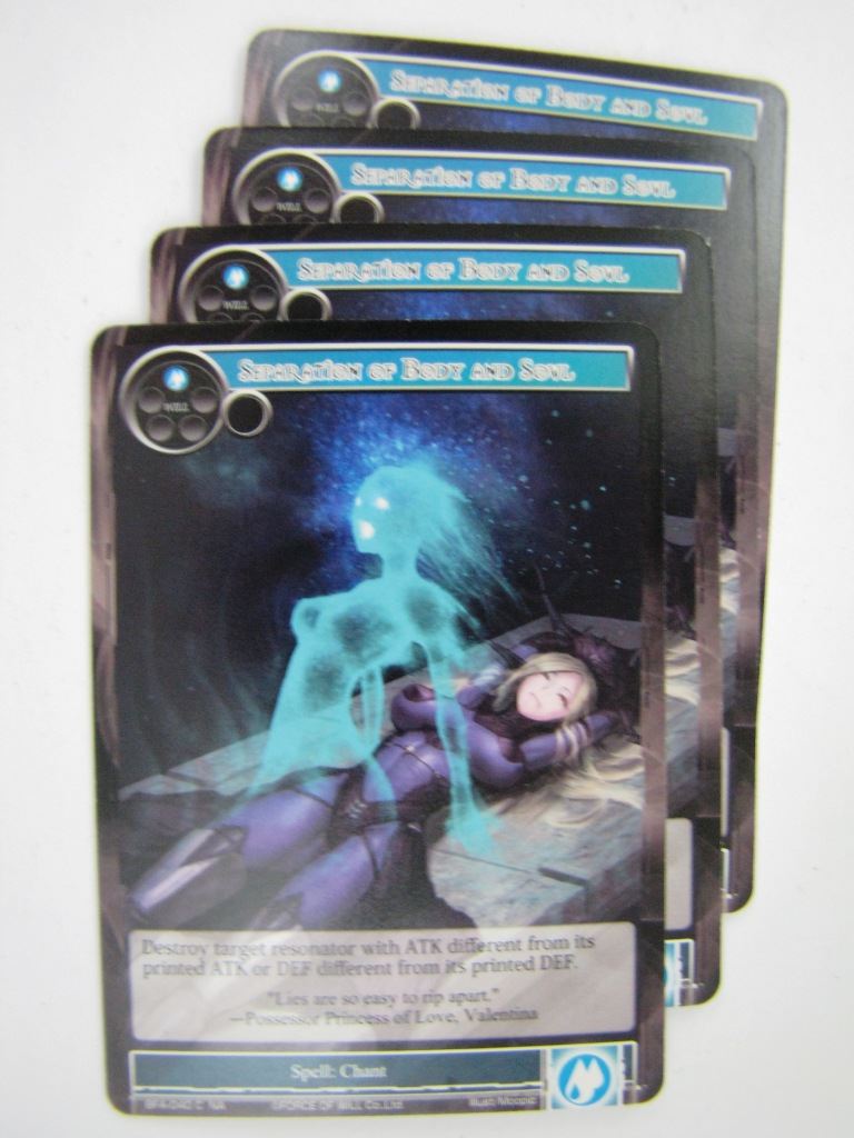 Force Of Will Cards: SEPARATION OF BODY AND SOUL x4 # 13C34